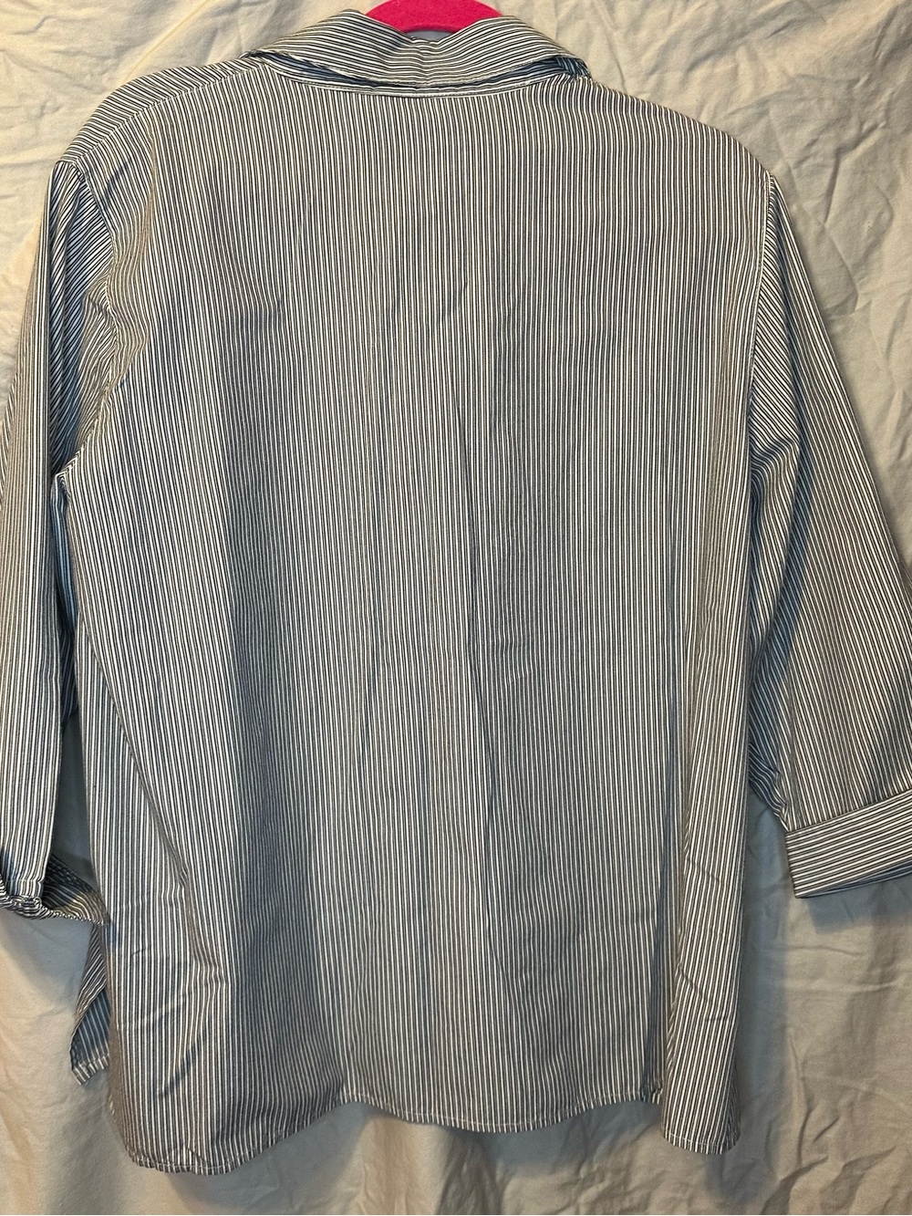 Alfred Dunner Navy & White Striped Embellished Button-Up Shirt - Picture 8 of 10